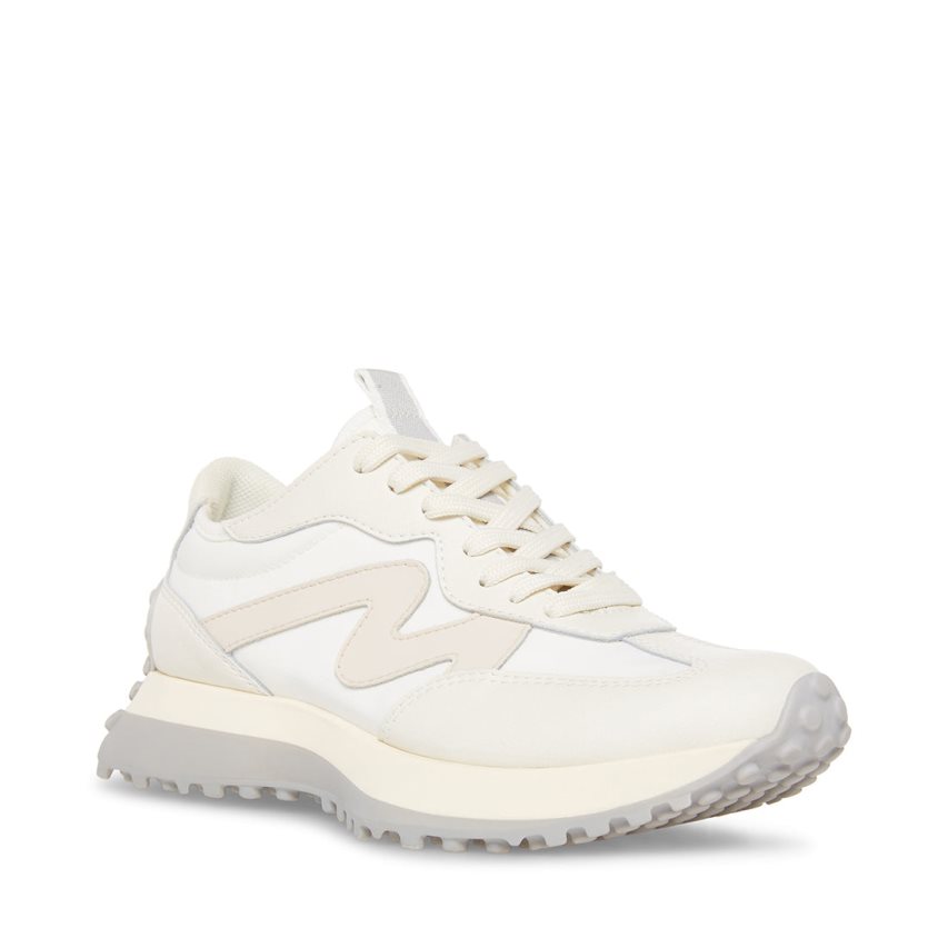 White Steve Madden Campo Women's Sneakers | PH 9603WZL